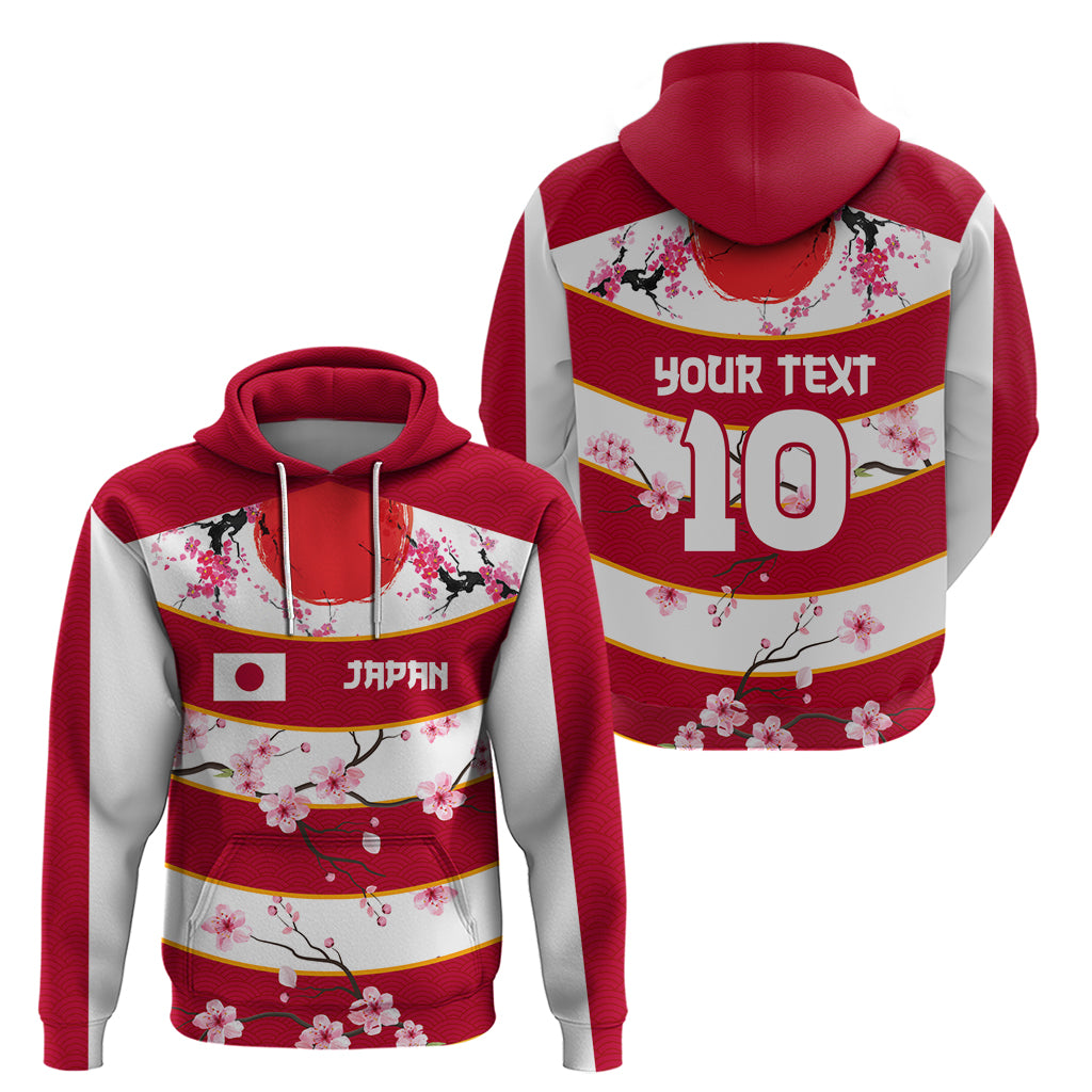 Custom Japan Rugby Zip Hoodie Sakura Blossom Go Champion 2024 - Wonder Print Shop