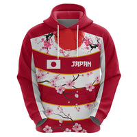 Custom Japan Rugby Zip Hoodie Sakura Blossom Go Champion 2024 - Wonder Print Shop