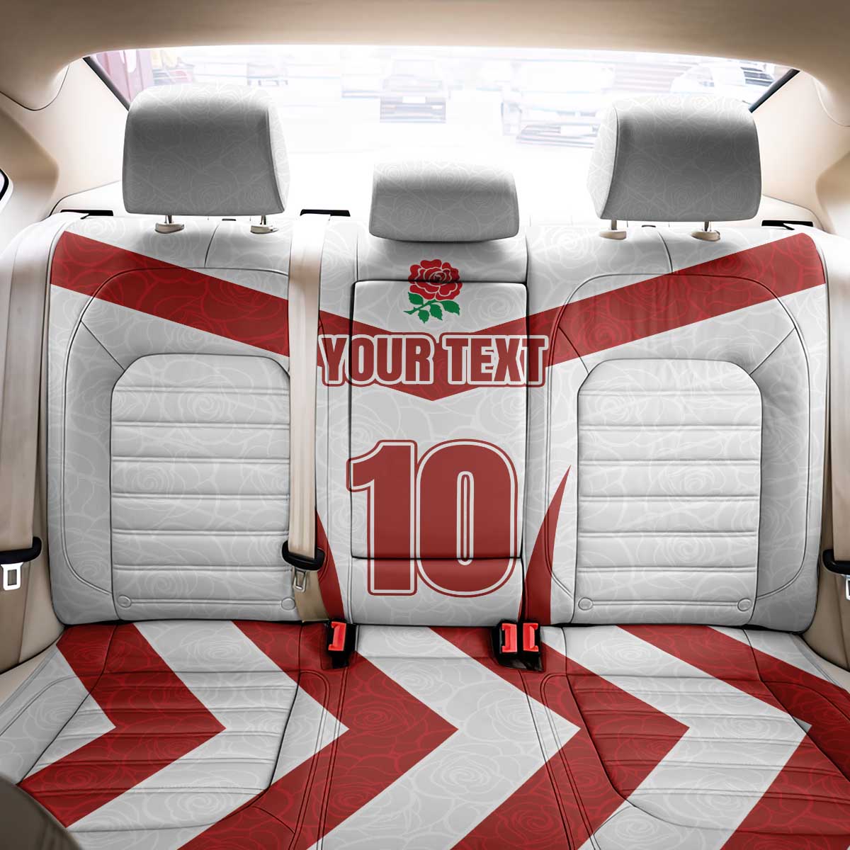 Custom England Rugby-The Red Rose Back Car Seat Cover Go Champions