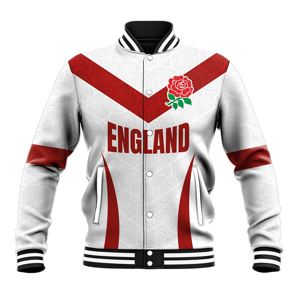 Custom England Rugby-The Red Rose Baseball Jacket Go Champions