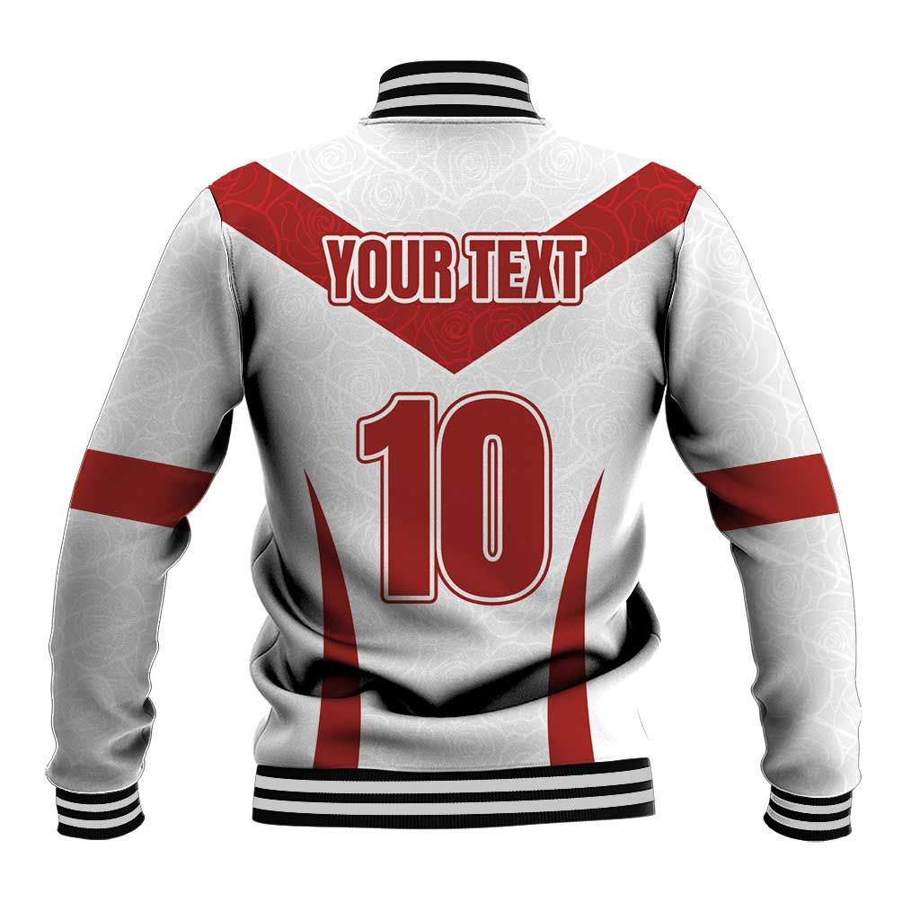 Custom England Rugby-The Red Rose Baseball Jacket Go Champions
