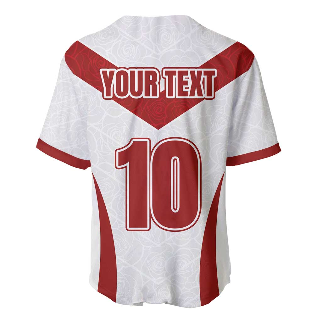 Custom England Rugby-The Red Rose Baseball Jersey Go Champions