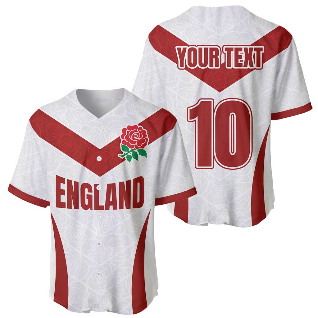 Custom England Rugby-The Red Rose Baseball Jersey Go Champions