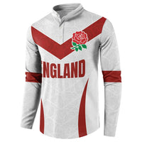 Custom England Rugby-The Red Rose Button Sweatshirt Go Champions