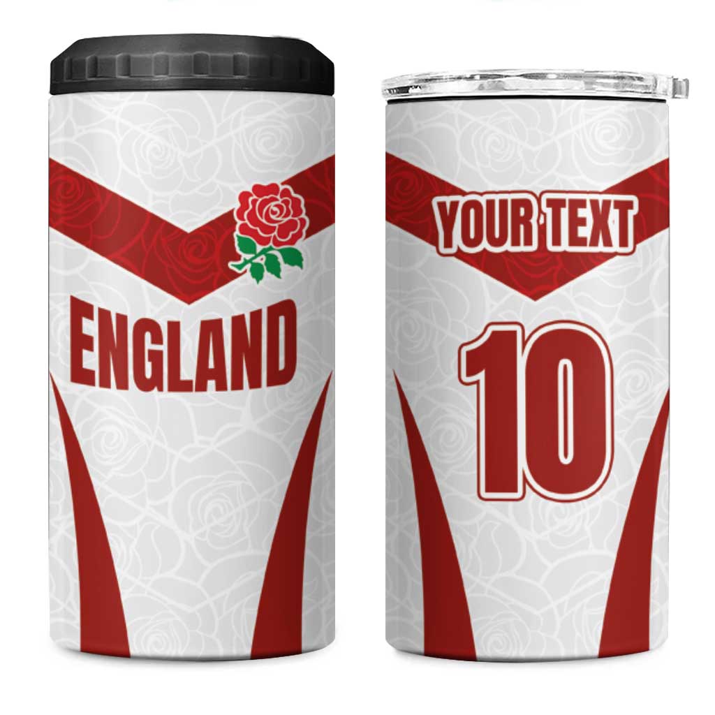 Custom England Rugby-The Red Rose 4 in 1 Can Cooler Tumbler Go Champions