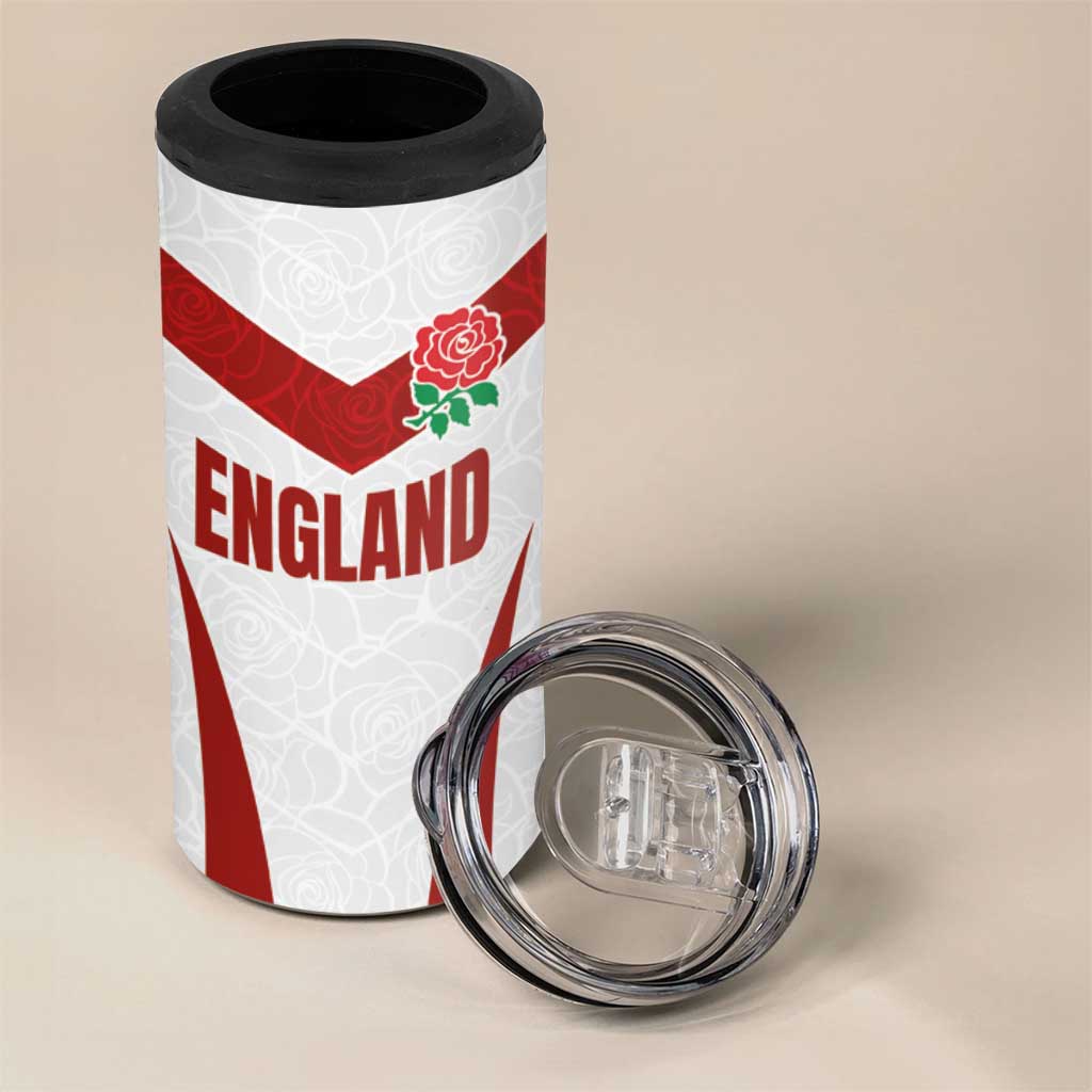Custom England Rugby-The Red Rose 4 in 1 Can Cooler Tumbler Go Champions