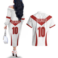 Custom England Rugby-The Red Rose Couples Matching Off The Shoulder Long Sleeve Dress and Hawaiian Shirt Go Champions