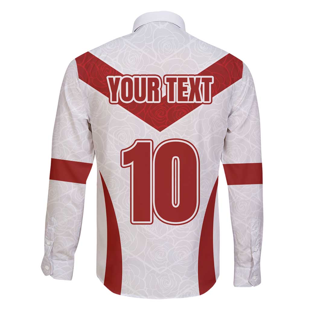 Custom England Rugby-The Red Rose Family Matching Long Sleeve Bodycon Dress and Hawaiian Shirt Go Champions