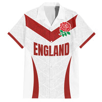 Custom England Rugby-The Red Rose Family Matching Off The Shoulder Long Sleeve Dress and Hawaiian Shirt Go Champions