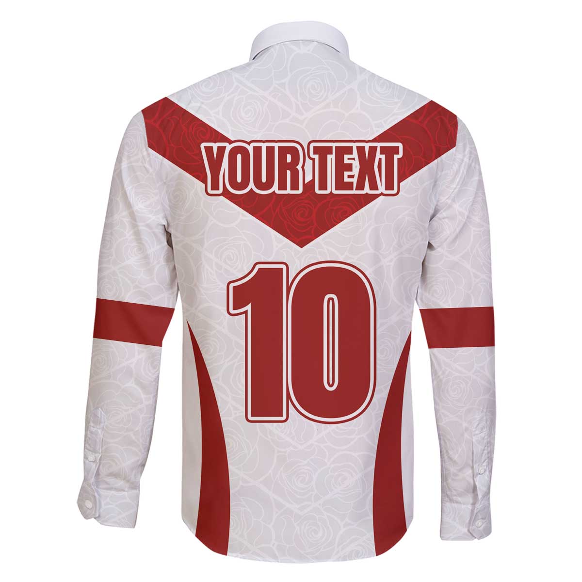 Custom England Rugby-The Red Rose Family Matching Off The Shoulder Long Sleeve Dress and Hawaiian Shirt Go Champions