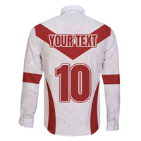 Custom England Rugby-The Red Rose Family Matching Off The Shoulder Long Sleeve Dress and Hawaiian Shirt Go Champions