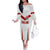 Custom England Rugby-The Red Rose Family Matching Off The Shoulder Long Sleeve Dress and Hawaiian Shirt Go Champions