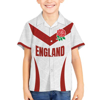 Custom England Rugby-The Red Rose Family Matching Off The Shoulder Long Sleeve Dress and Hawaiian Shirt Go Champions
