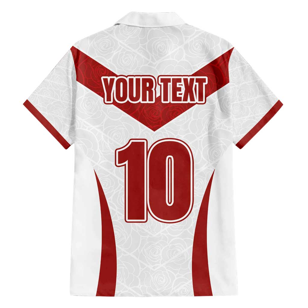 Custom England Rugby-The Red Rose Family Matching Puletasi and Hawaiian Shirt Go Champions