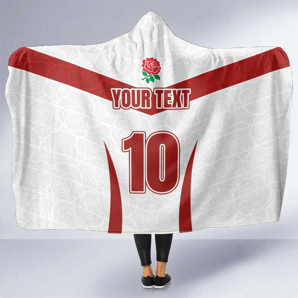 Custom England Rugby-The Red Rose Hooded Blanket Go Champions