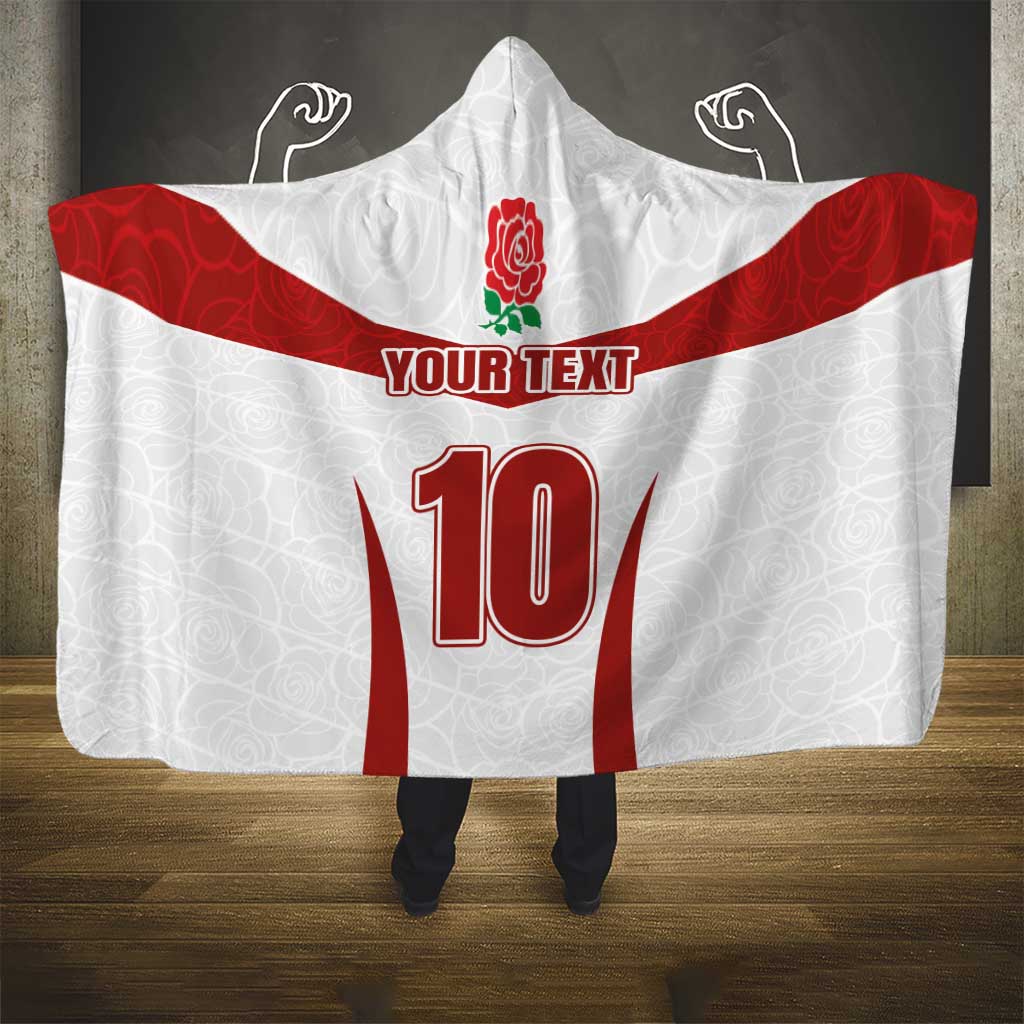 Custom England Rugby-The Red Rose Hooded Blanket Go Champions