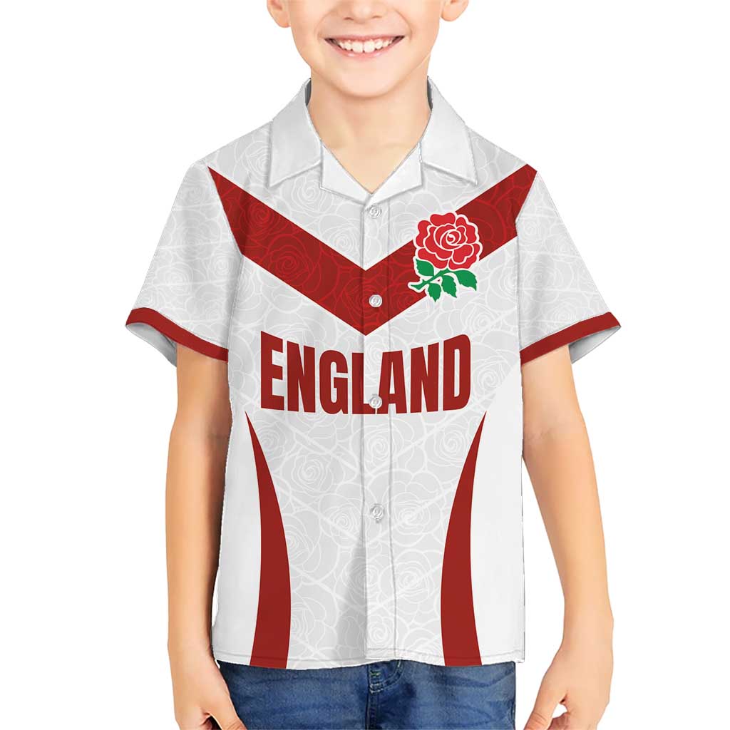 Custom England Rugby-The Red Rose Kid Hawaiian Shirt Go Champions