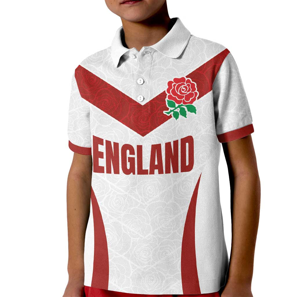 Custom England Rugby-The Red Rose Kid Polo Shirt Go Champions