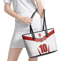 Custom England Rugby-The Red Rose Leather Tote Bag Go Champions