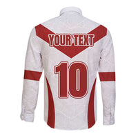 Custom England Rugby-The Red Rose Long Sleeve Button Shirt Go Champions