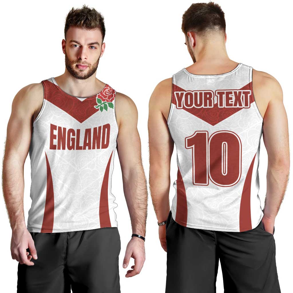 Custom England Rugby-The Red Rose Men Tank Top Go Champions