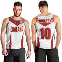 Custom England Rugby-The Red Rose Men Tank Top Go Champions