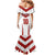 Custom England Rugby-The Red Rose Mermaid Dress Go Champions