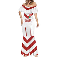 Custom England Rugby-The Red Rose Mermaid Dress Go Champions