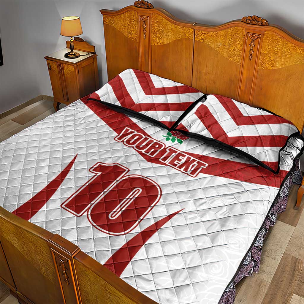 Custom England Rugby-The Red Rose Quilt Bed Set Go Champions