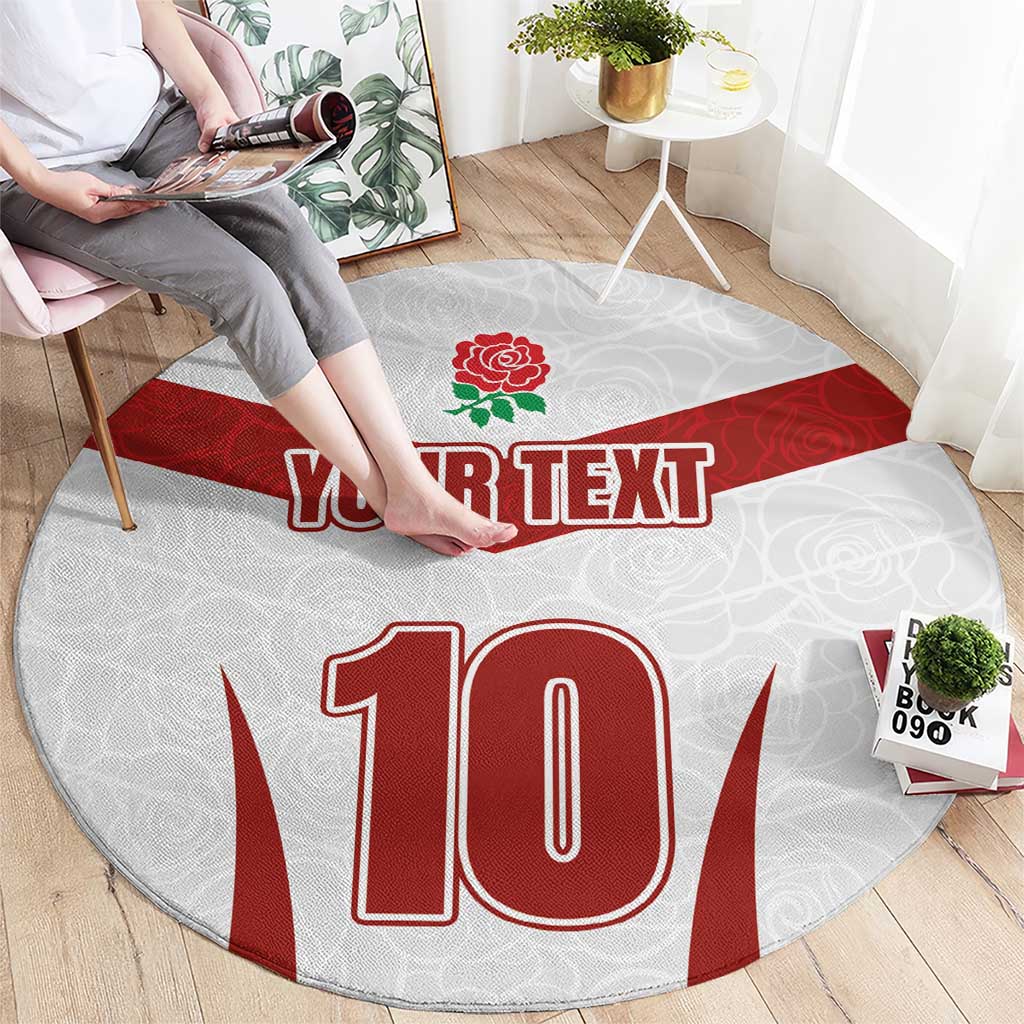 Custom England Rugby-The Red Rose Round Carpet Go Champions