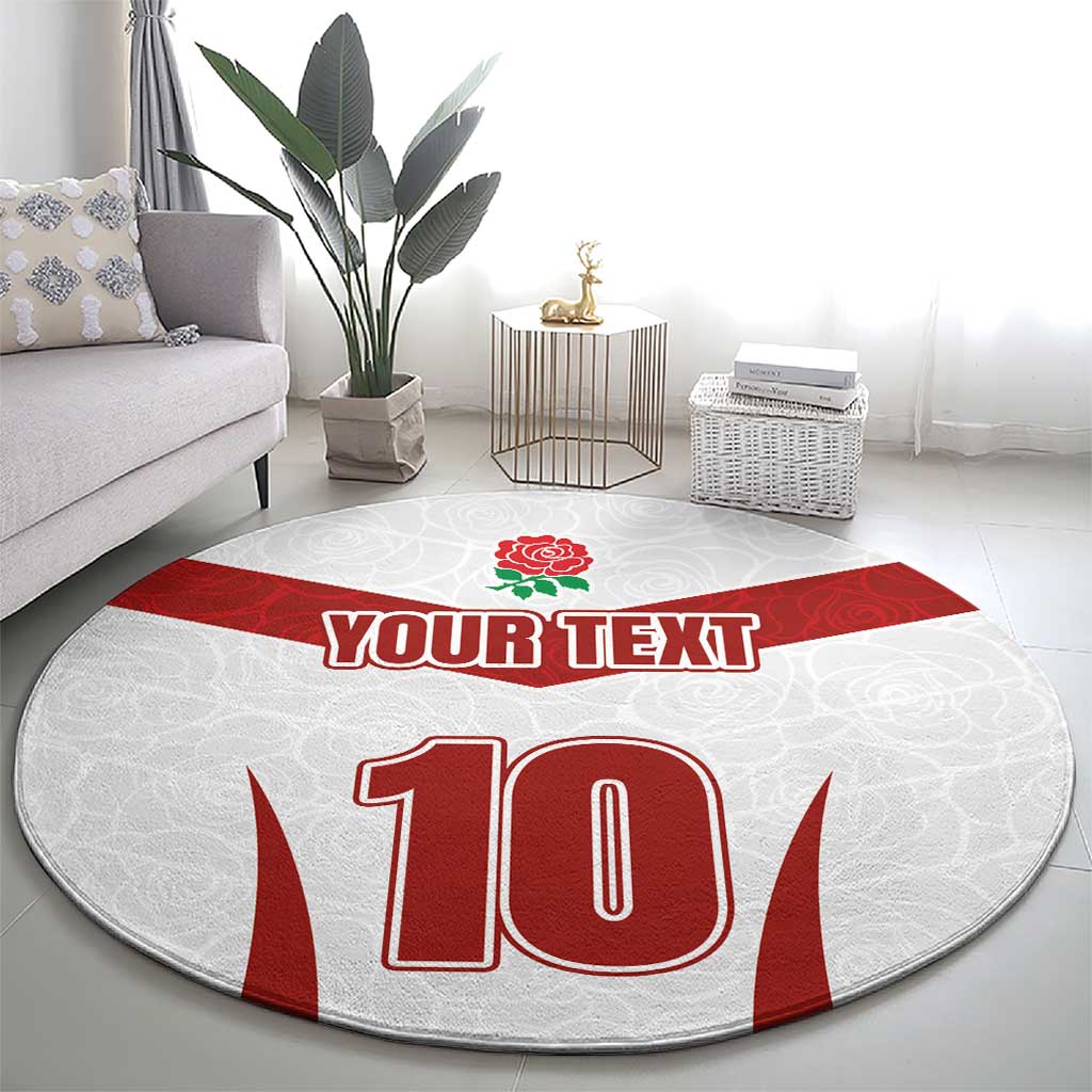 Custom England Rugby-The Red Rose Round Carpet Go Champions