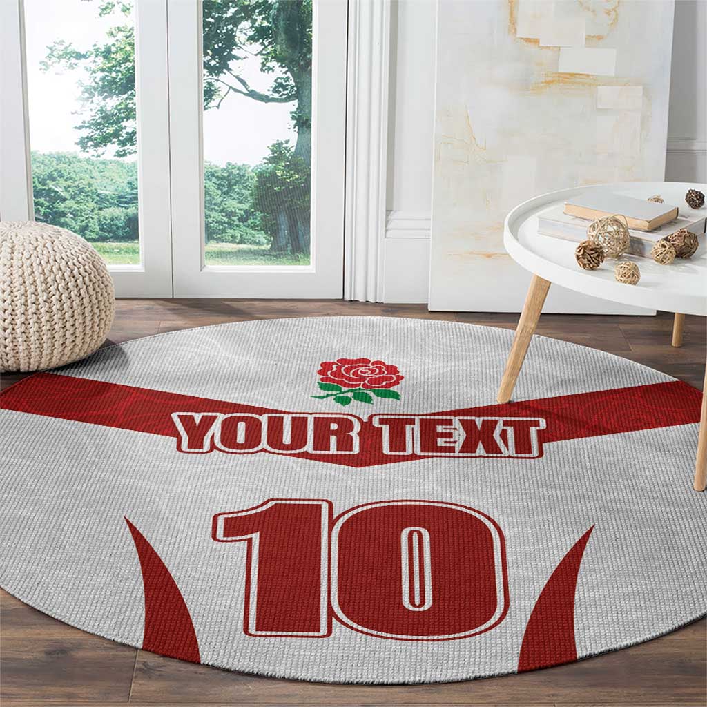 Custom England Rugby-The Red Rose Round Carpet Go Champions