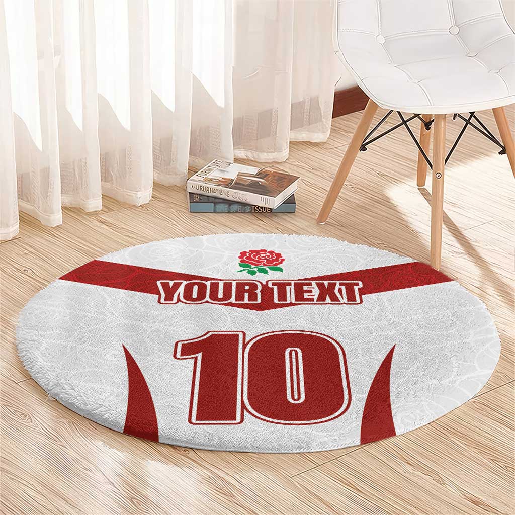 Custom England Rugby-The Red Rose Round Carpet Go Champions