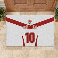 Custom England Rugby-The Red Rose Rubber Doormat Go Champions