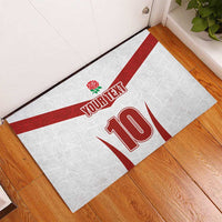 Custom England Rugby-The Red Rose Rubber Doormat Go Champions