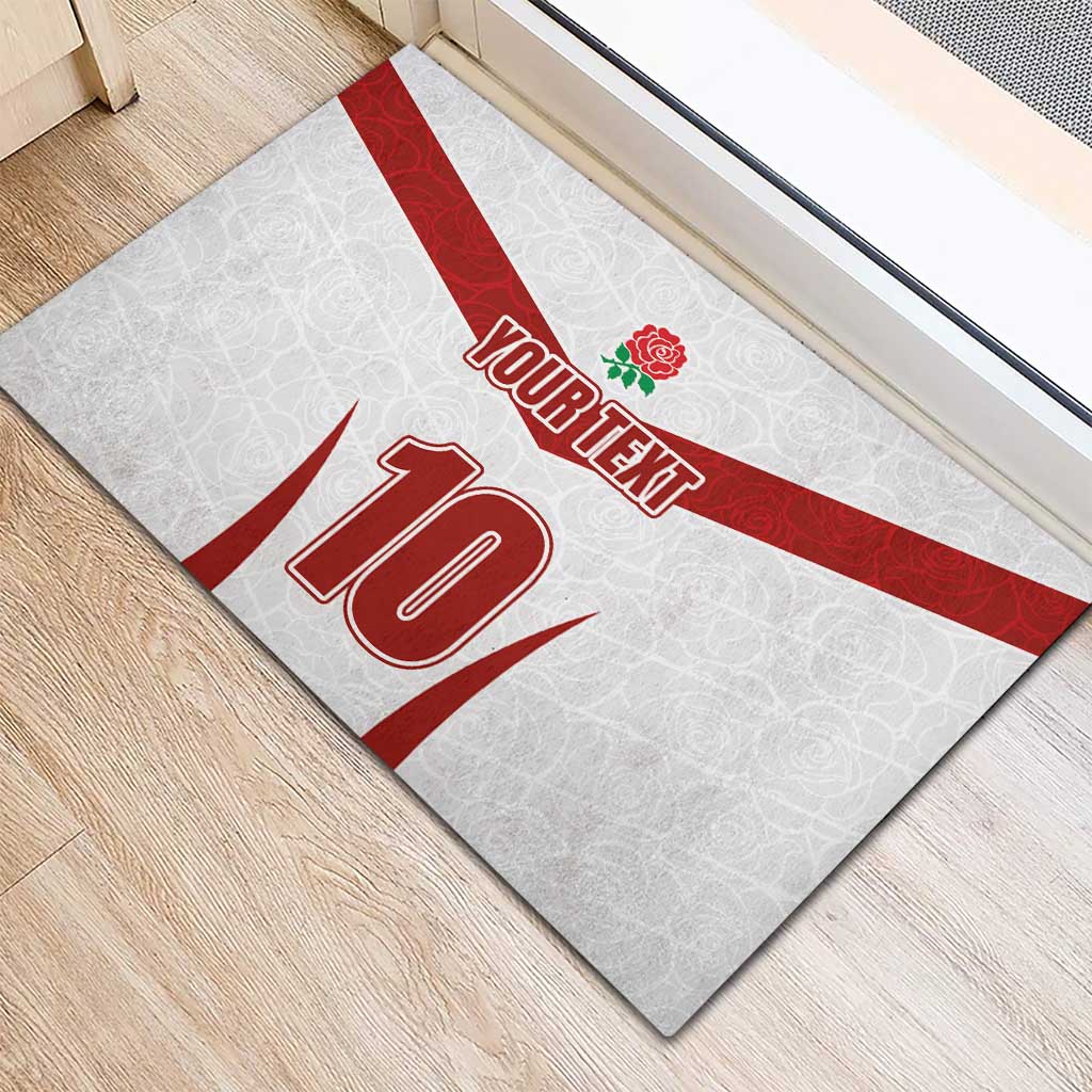 Custom England Rugby-The Red Rose Rubber Doormat Go Champions