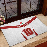 Custom England Rugby-The Red Rose Rubber Doormat Go Champions