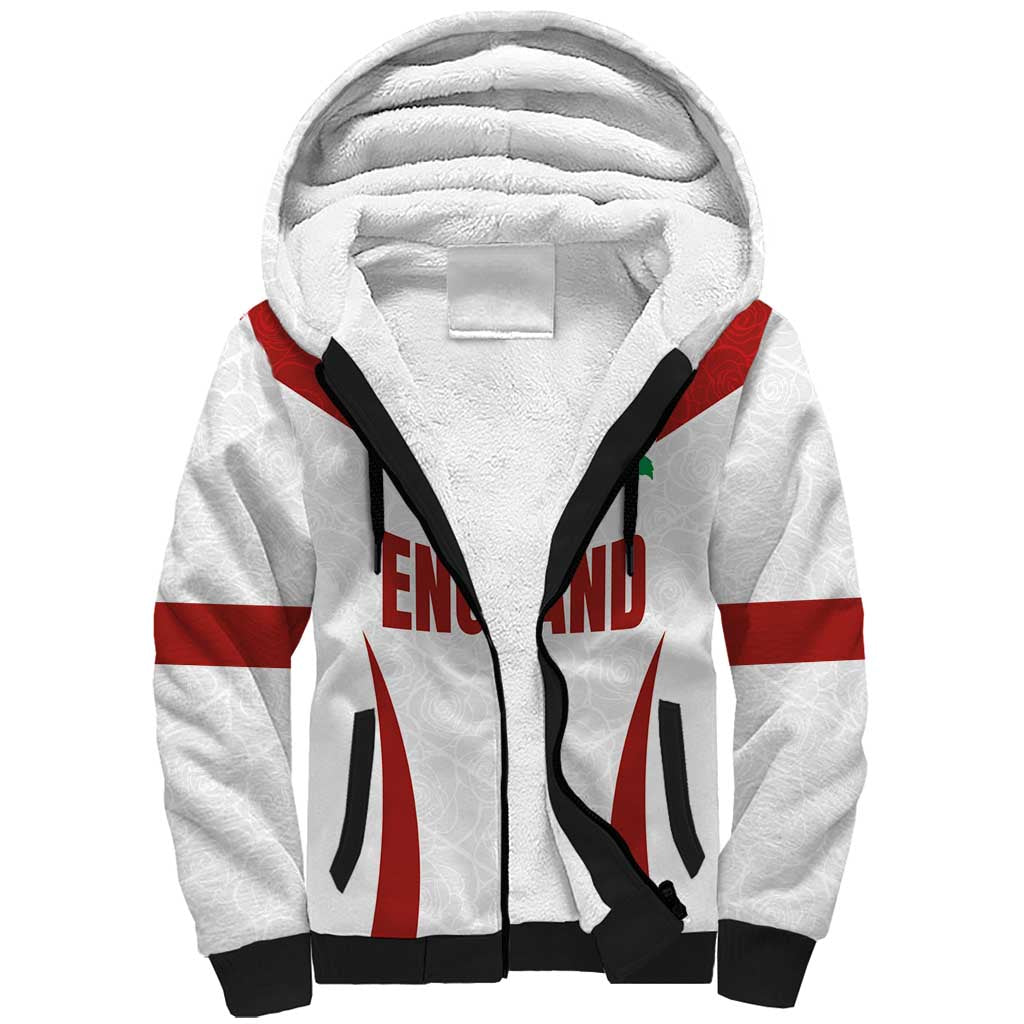 Custom England Rugby-The Red Rose Sherpa Hoodie Go Champions