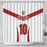 Custom England Rugby-The Red Rose Shower Curtain Go Champions