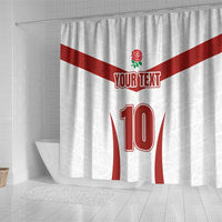 Custom England Rugby-The Red Rose Shower Curtain Go Champions