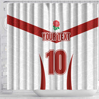 Custom England Rugby-The Red Rose Shower Curtain Go Champions