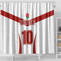 Custom England Rugby-The Red Rose Shower Curtain Go Champions