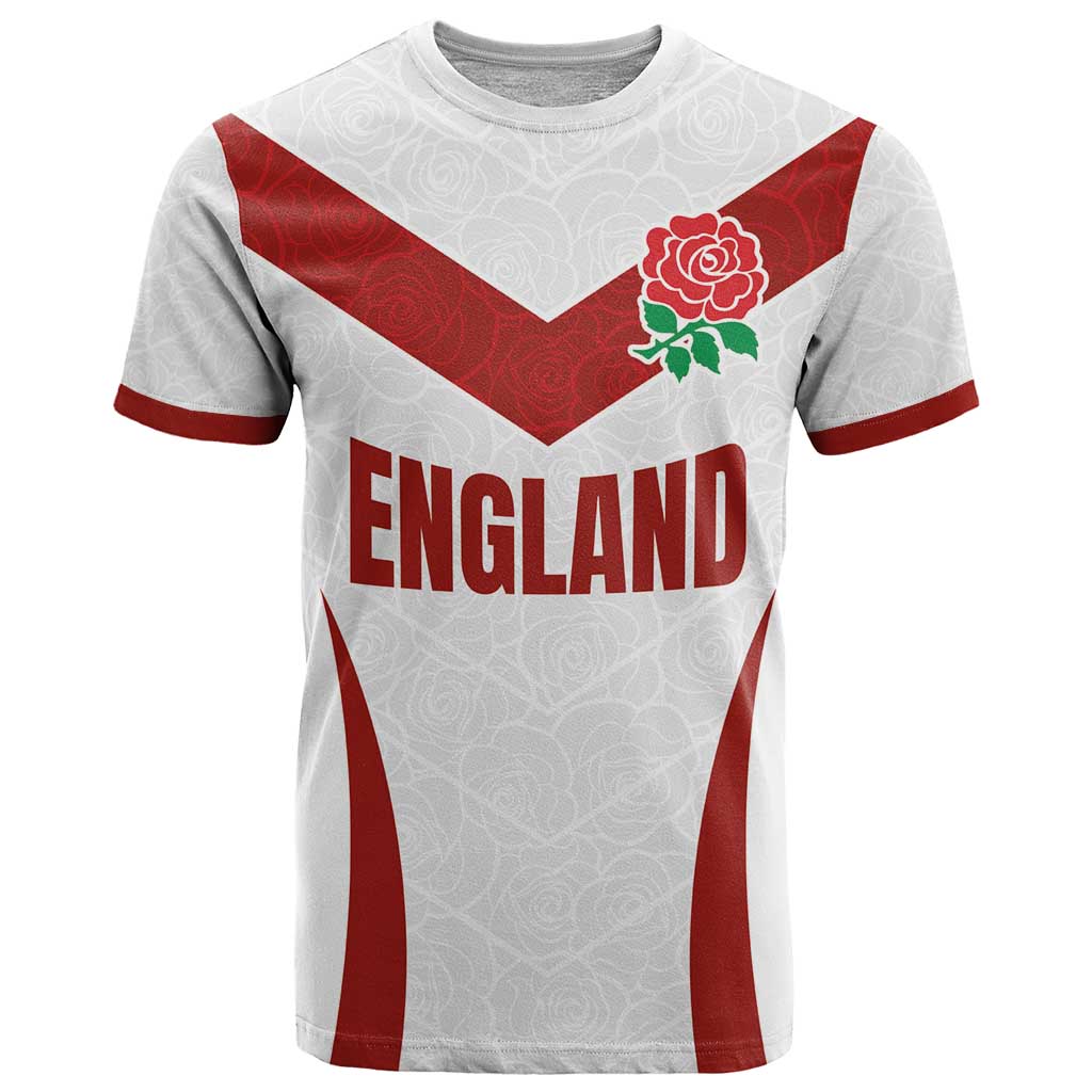 Custom England Rugby-The Red Rose T Shirt Go Champions