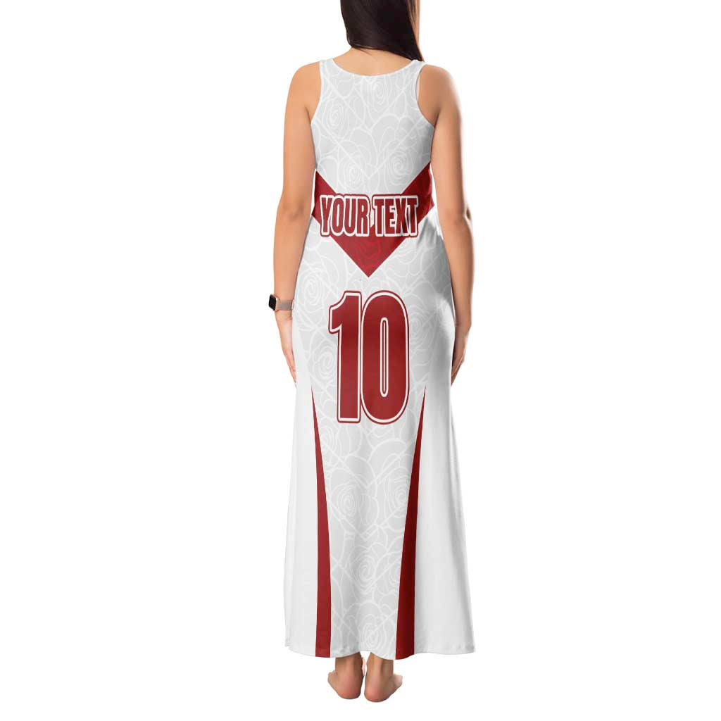 Custom England Rugby-The Red Rose Tank Maxi Dress Go Champions