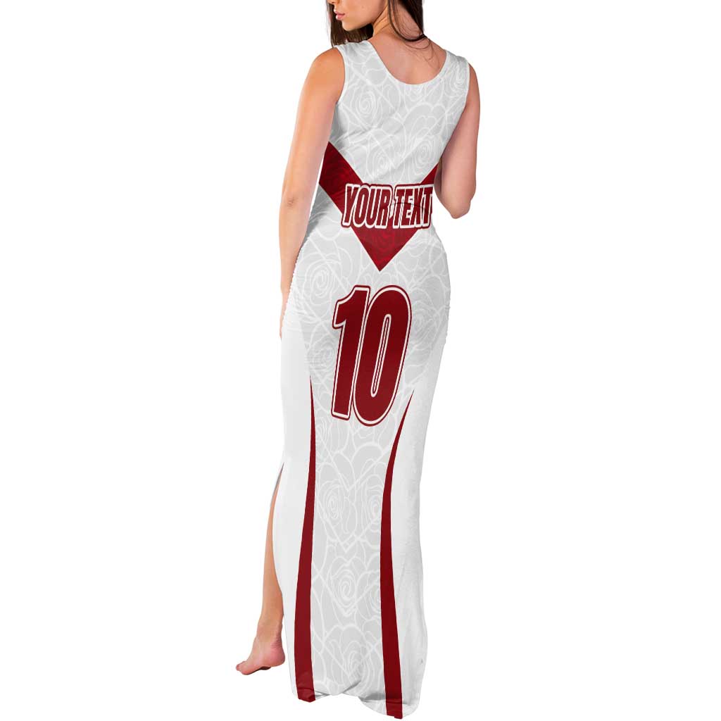 Custom England Rugby-The Red Rose Tank Maxi Dress Go Champions