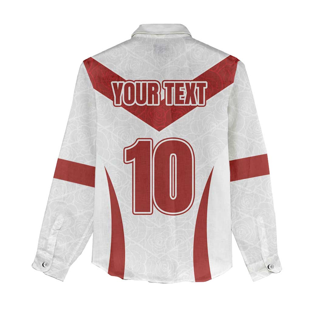 Custom England Rugby-The Red Rose Women Casual Shirt Go Champions