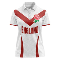 Custom England Rugby-The Red Rose Women Polo Shirt Go Champions