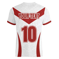 Custom England Rugby-The Red Rose Women V-Neck T-Shirt Go Champions