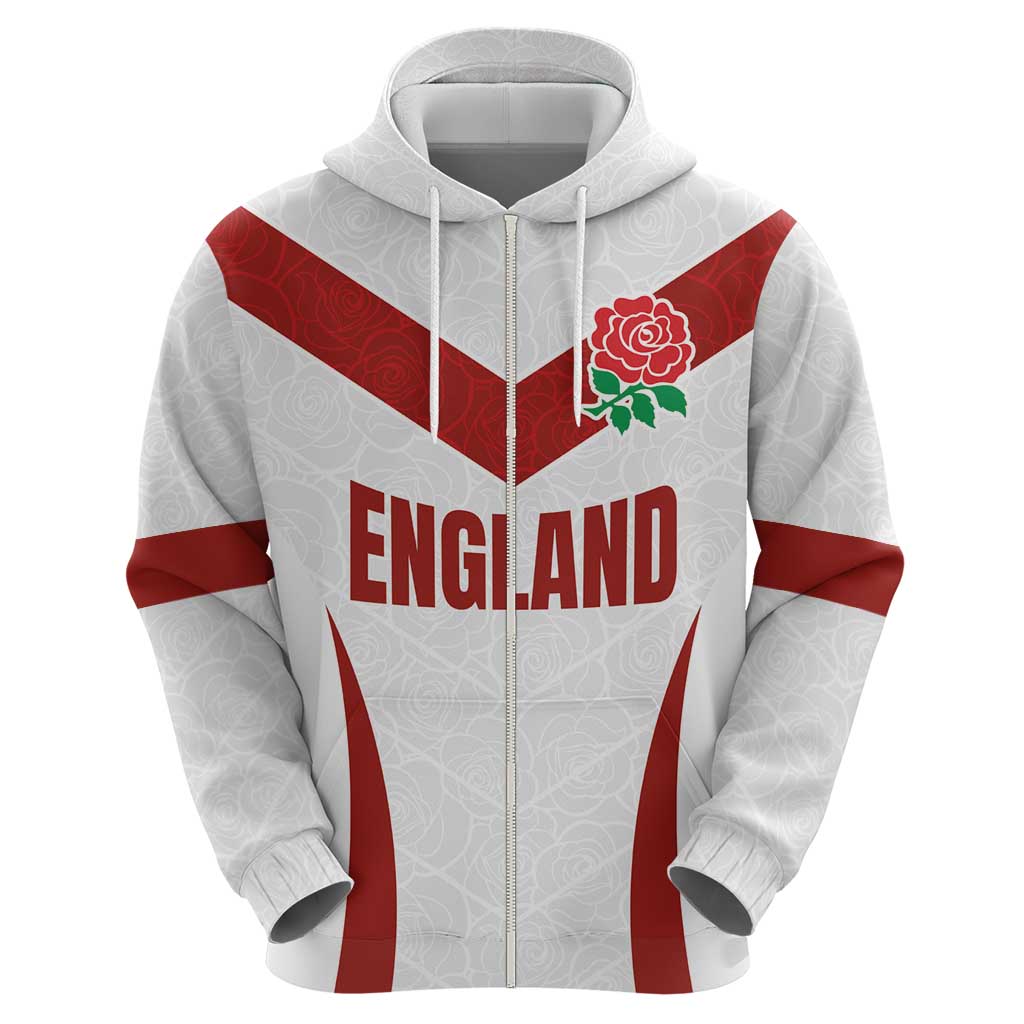 Custom England Rugby-The Red Rose Zip Hoodie Go Champions