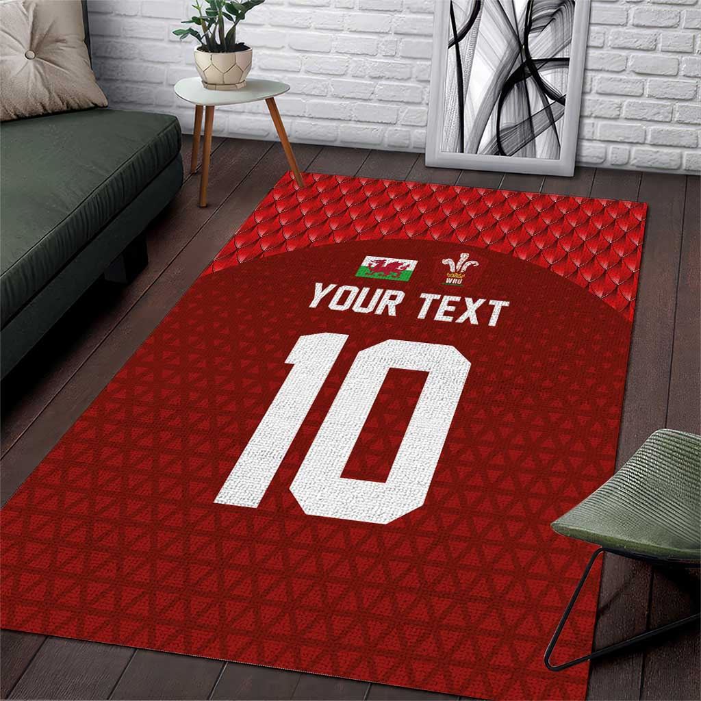 Custom Wales Rugby-The Three Feathers Area Rug Go Champions
